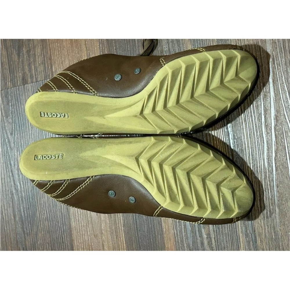 Lacoste Mens US 10 Brown Perforated Alligator Shoes‎ Bowling Style CLEAN!. - Picture 8 of 10